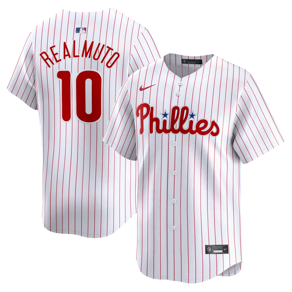 Philadelphia Phillies J.T. Realmuto White Home Limited Player Jersey product image 1, provided for visual reference and