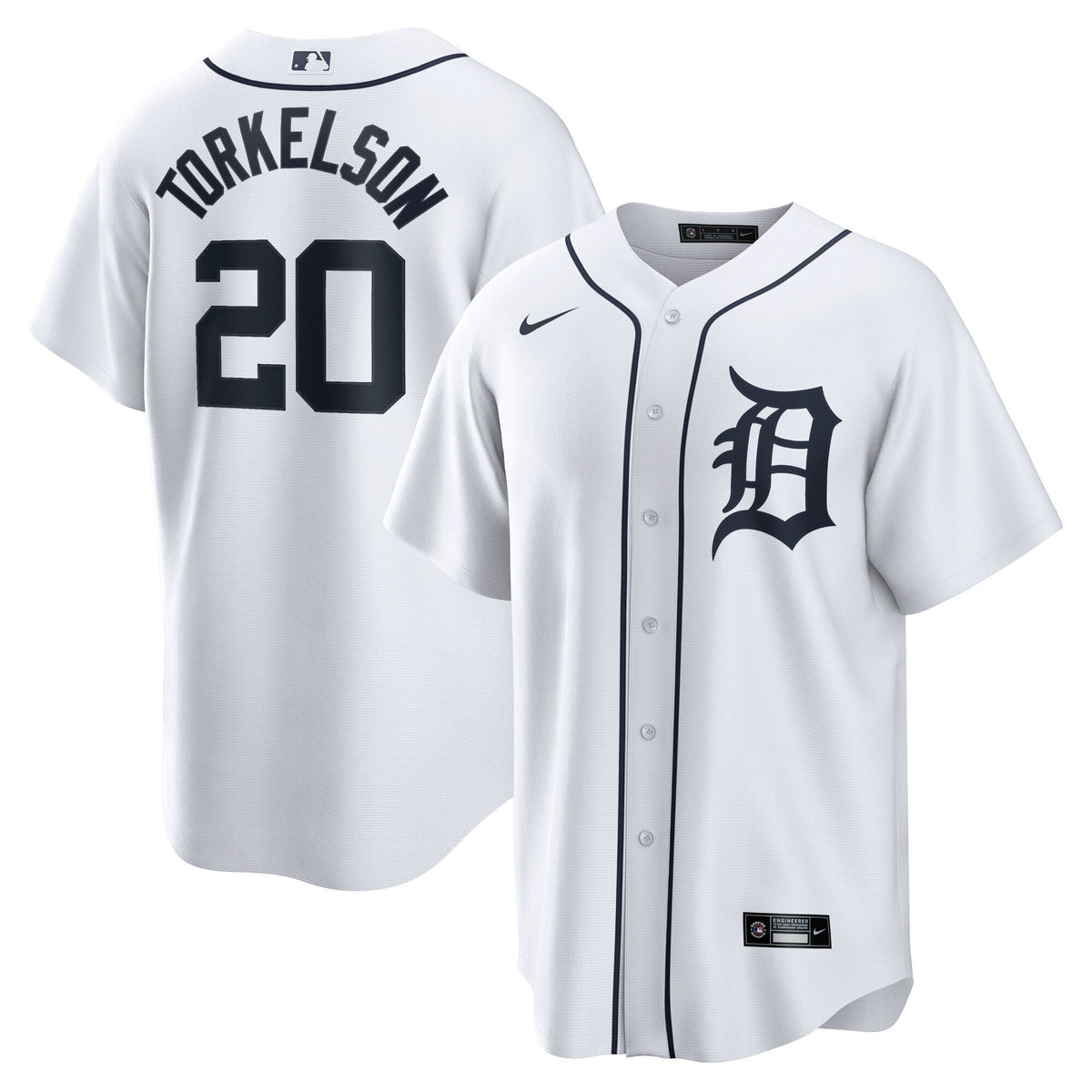 Detroit Tigers Spencer Torkelson White Home Replica Jersey product image 2, provided for visual reference and product detail