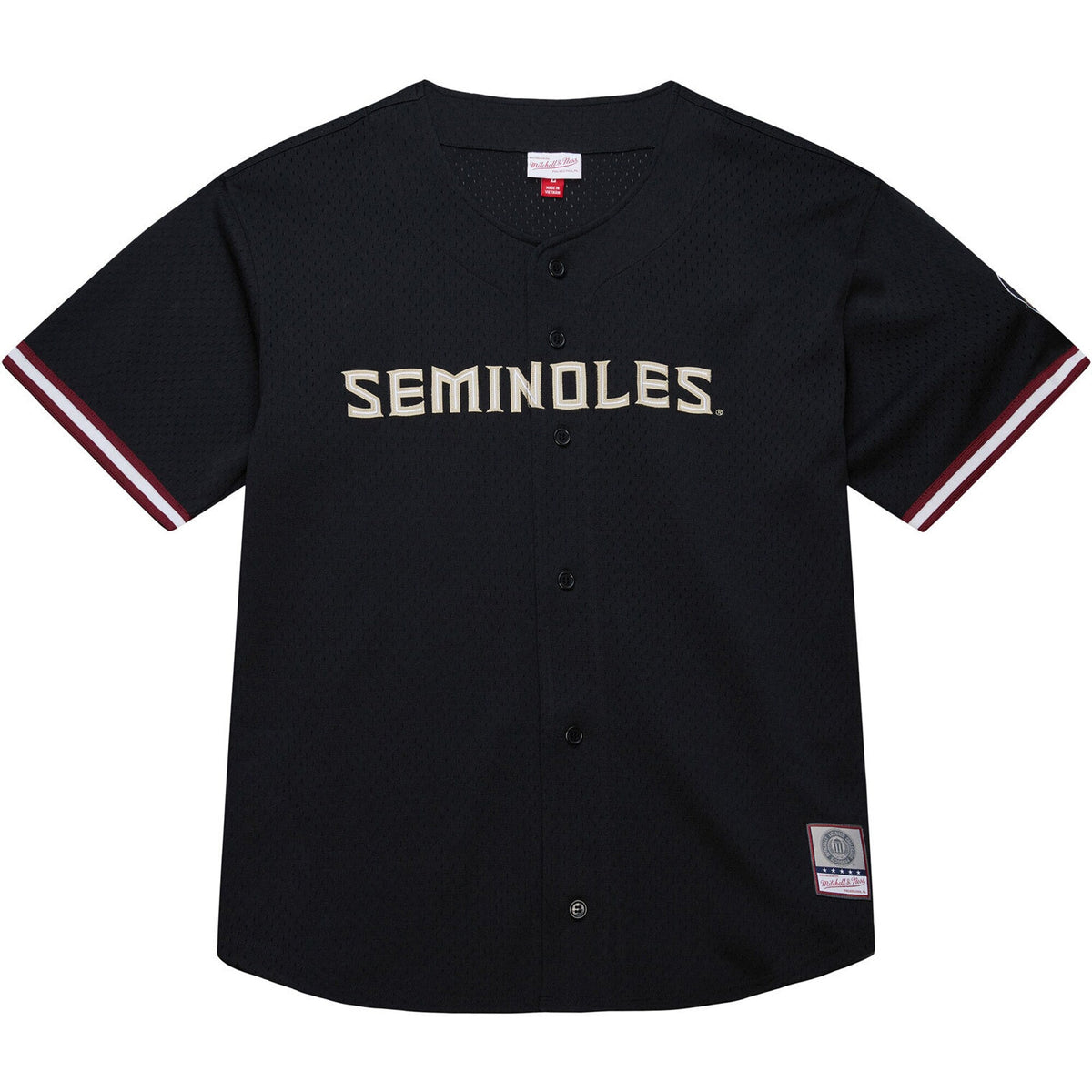 Florida State Seminoles On The Clock Full-Button Fashion Jersey - Black product image 3, provided for visual reference and