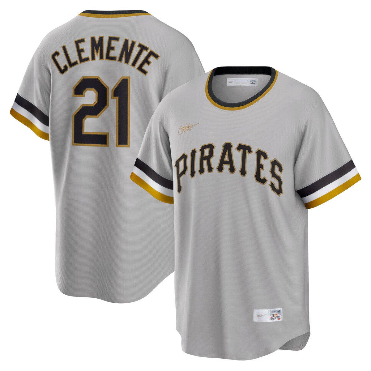Pittsburgh Pirates Roberto Clemente Gray Road Cooperstown Collection Player Jersey product image 2, provided for visual