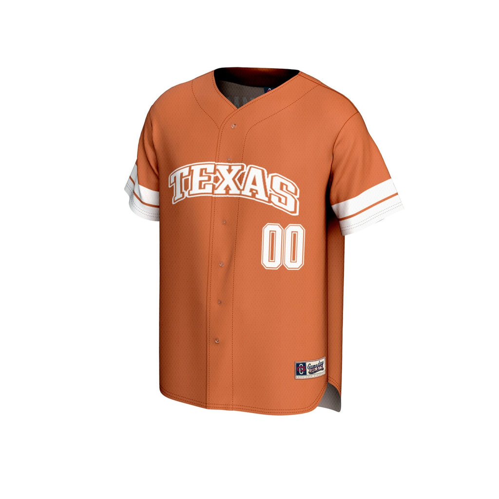 Texas Longhorns Personalized Collegiate Baseball Fashion Jersey - Texas Orange product image 3, provided for visual