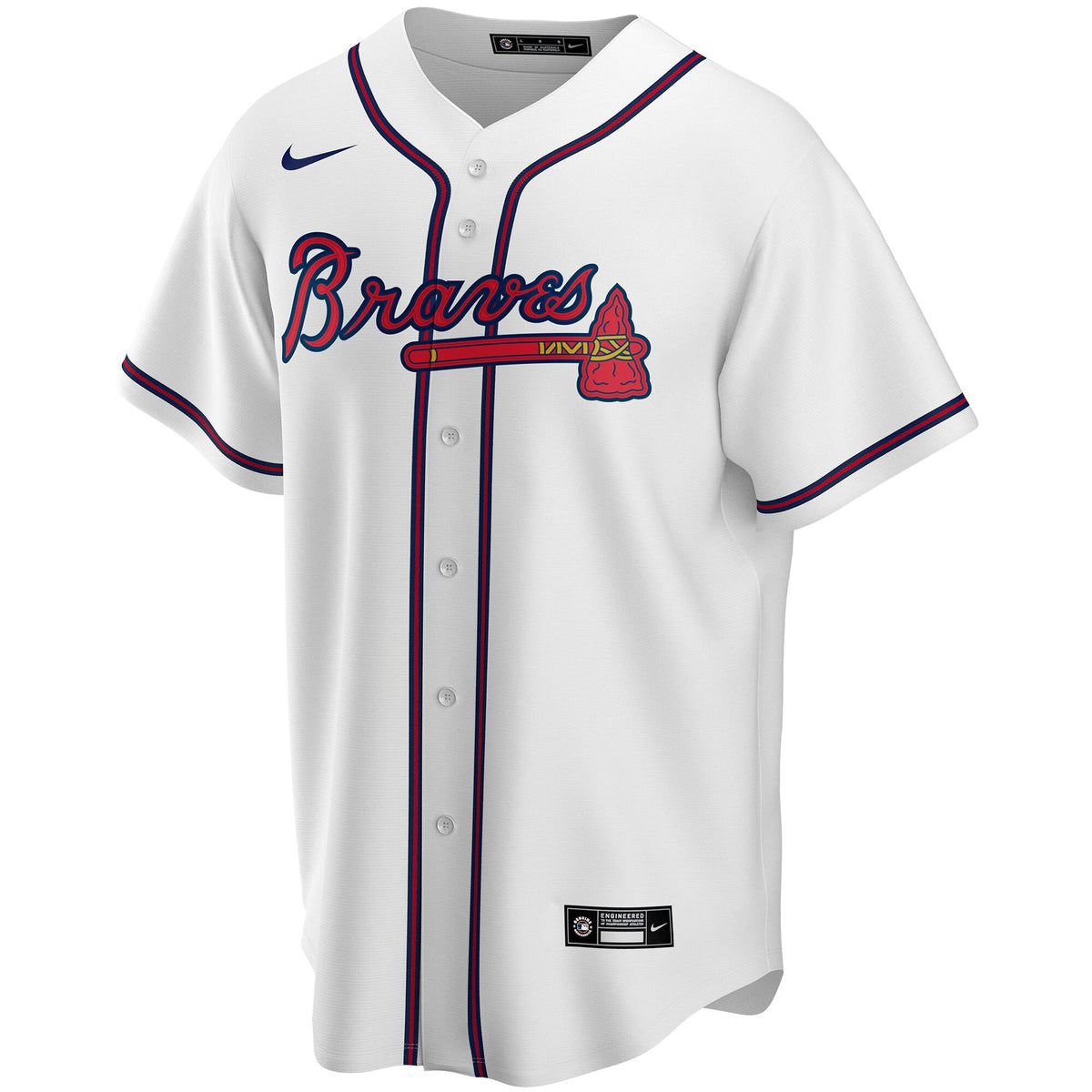 Atlanta Braves White Home Replica Custom Jersey product image 3, provided for visual reference and product detail review