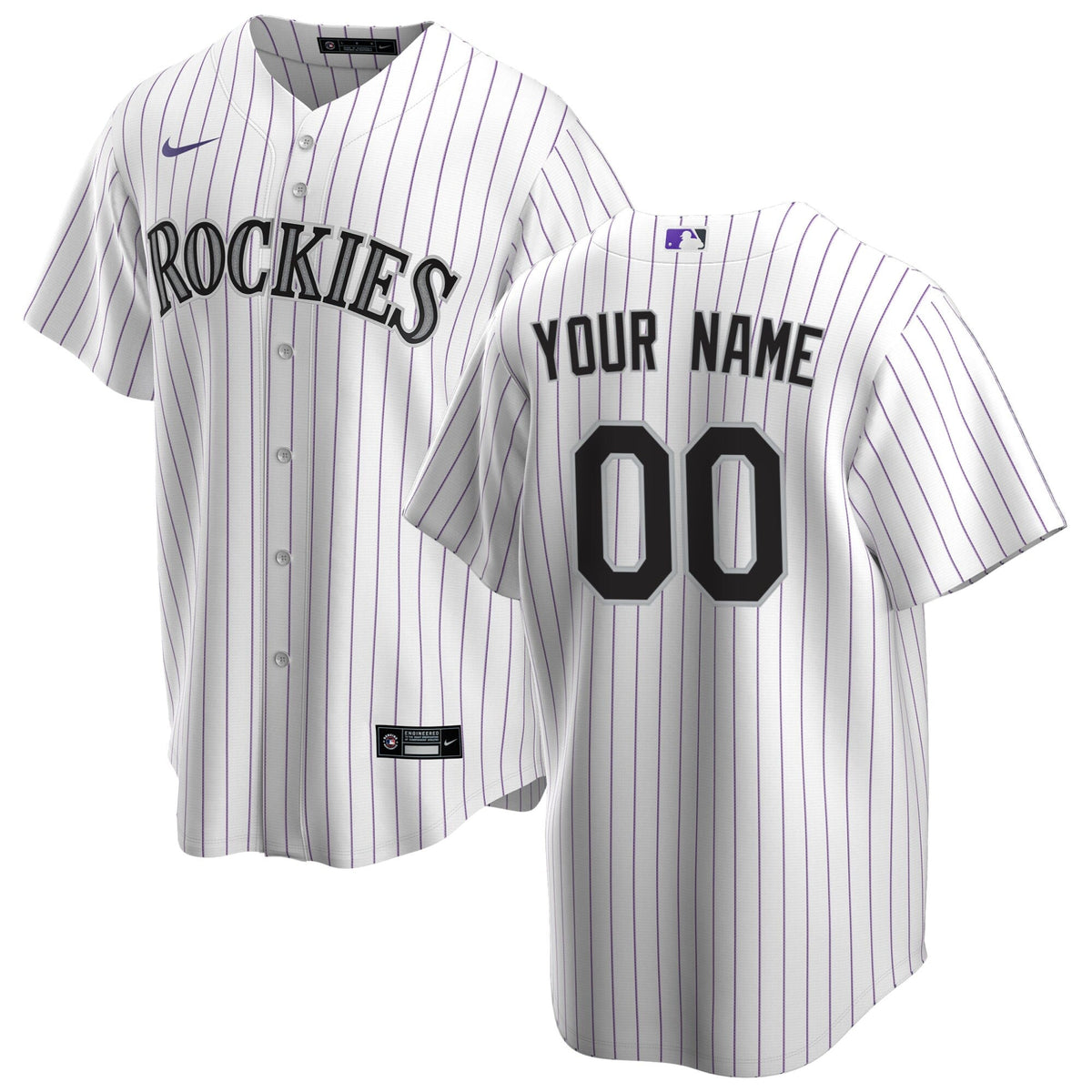 Colorado Rockies White Home Replica Custom Jersey product image 2, provided for visual reference and product detail review