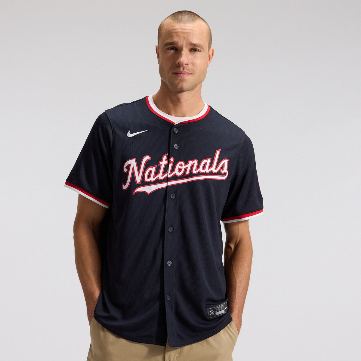 Washington Nationals James Wood Navy Alternate Limited Player Jersey product image 3, provided for visual reference and