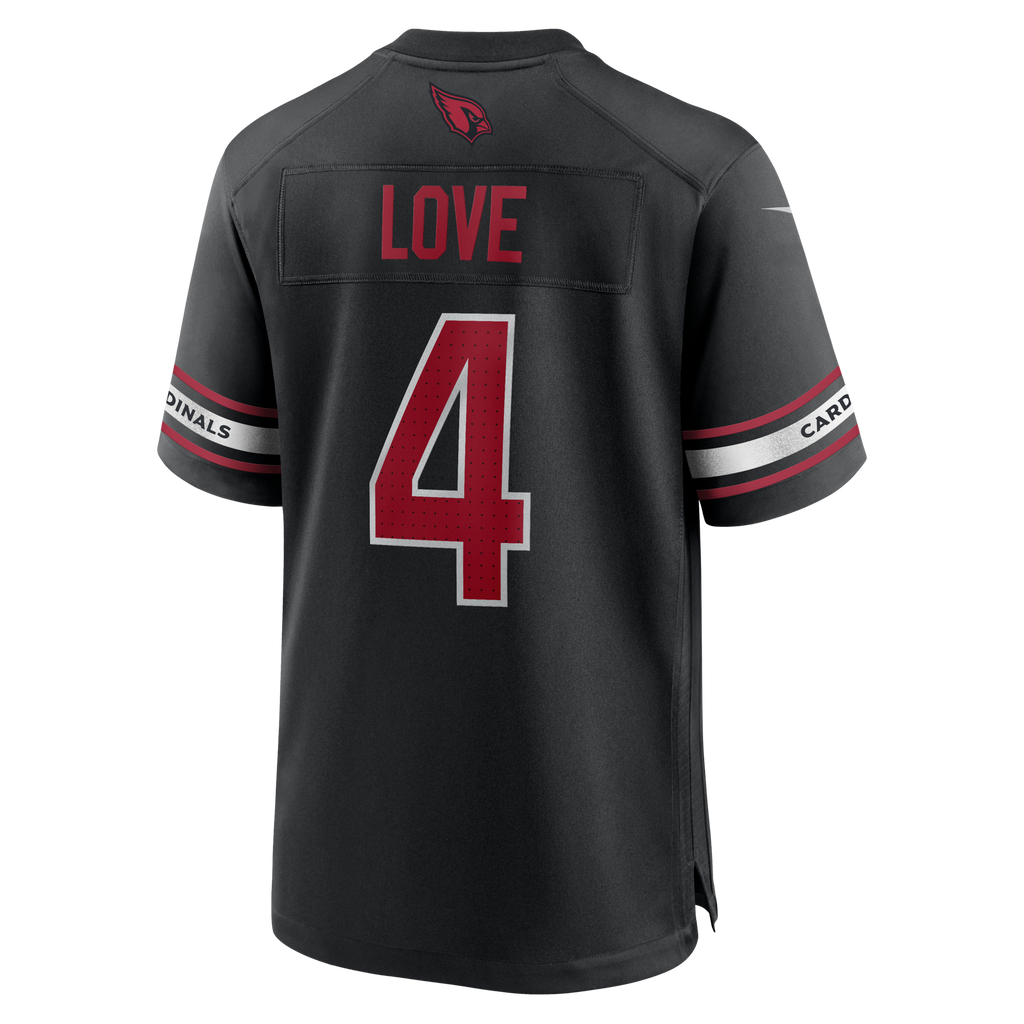 Arizona Cardinals Jeremiyah Love Black Alternate Game Player Jersey product image 4, provided for visual reference and