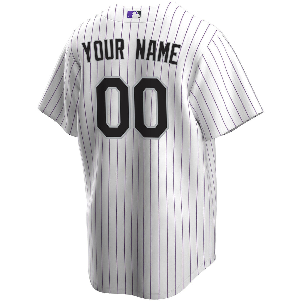 Colorado Rockies White Home Replica Custom Jersey product image 4, provided for visual reference and product detail review