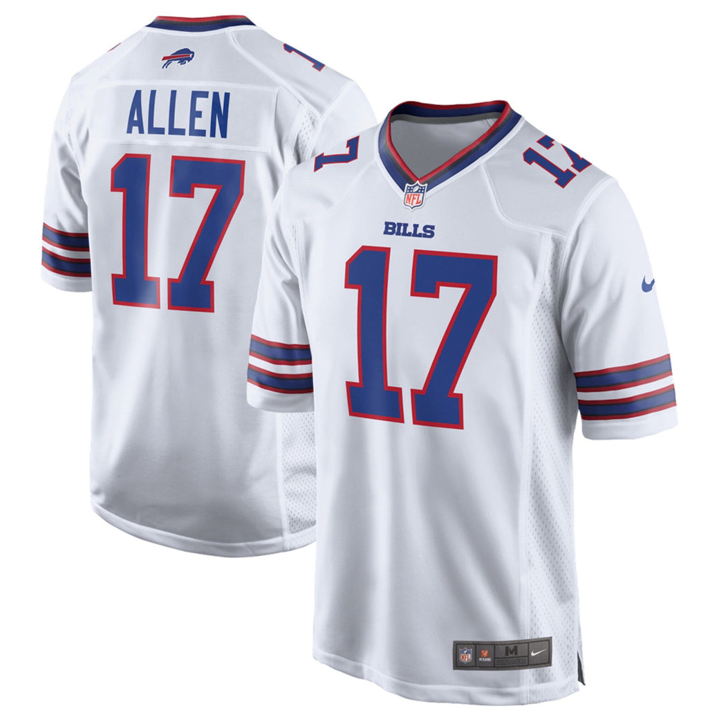 Buffalo Bills Josh Allen White Game Player Jersey product image 1, provided for visual reference and product detail review