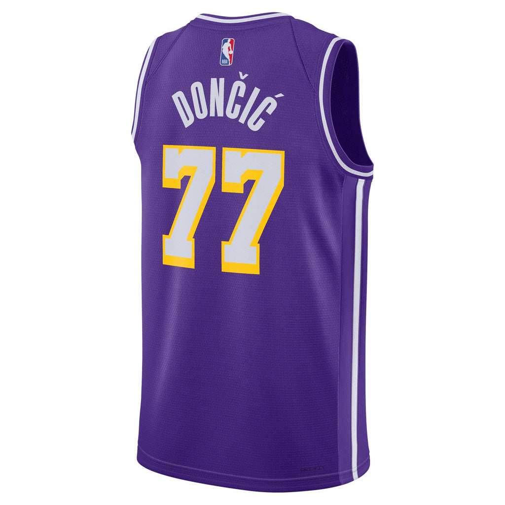 Los Angeles Lakers Statement Edition Swingman Jersey - Purple - Luka Doncic product image 4, provided for visual reference