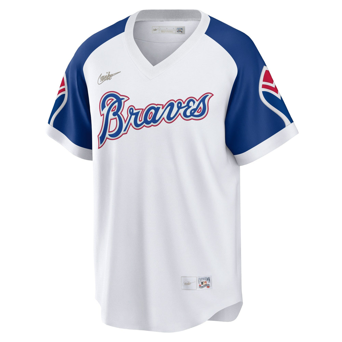 Atlanta Braves Hank Aaron White Home Cooperstown Collection Player Jersey product image 3, provided for visual reference and