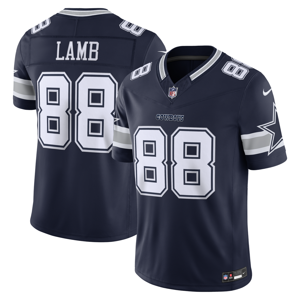 Dallas Cowboys CeeDee Lamb Navy Team Vapor F.U.S.E. Stitched Limited Jersey product image 1, provided for visual reference
