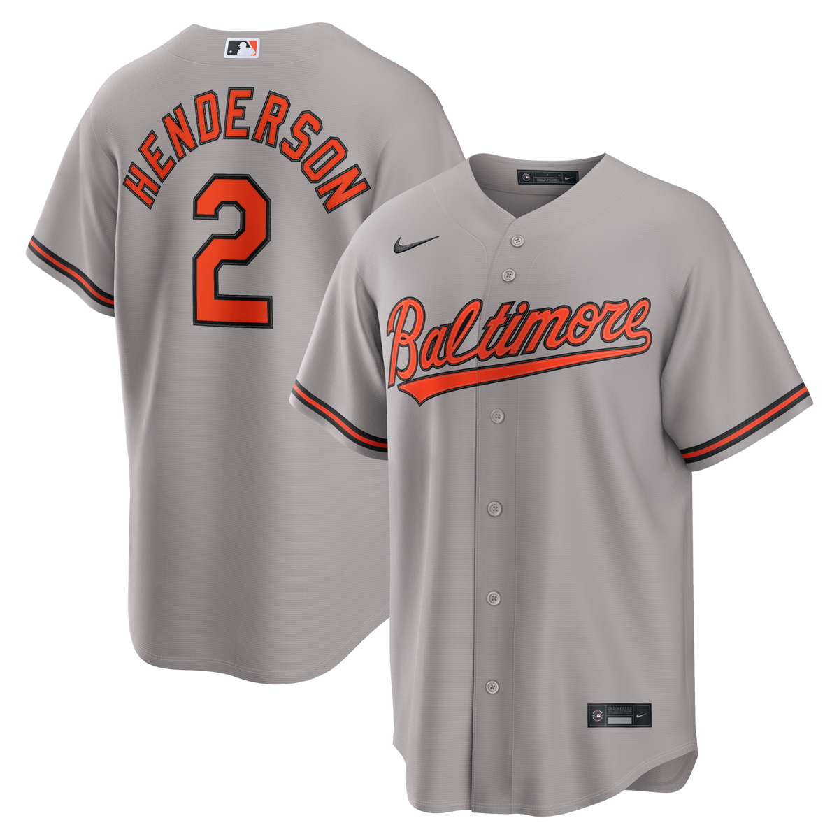 Baltimore Orioles Gunnar Henderson Gray Road Replica Jersey product image 2, provided for visual reference and product