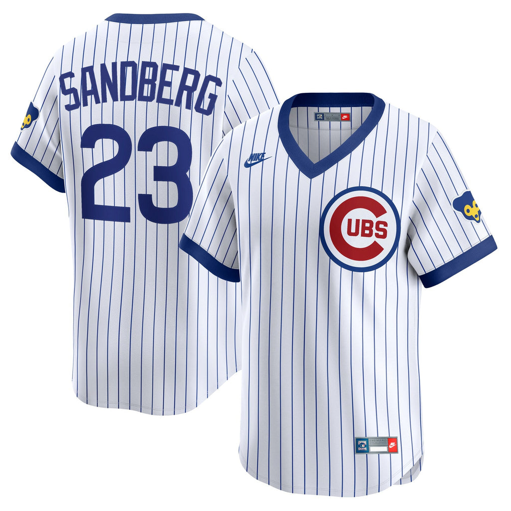 Chicago Cubs Ryne Sandberg White Throwback Cooperstown Collection Limited Jersey product image 2, provided for visual