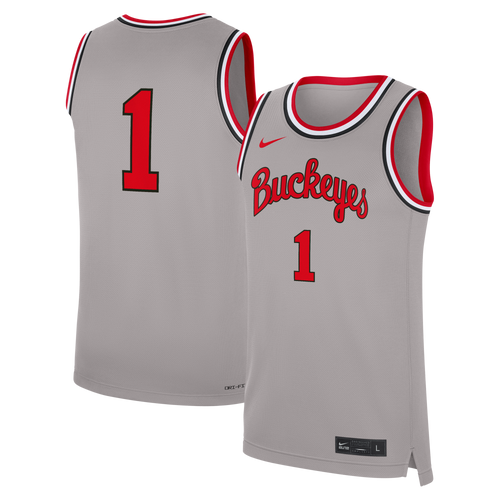 #1 Ohio State Buckeyes Alternate Replica Basketball Jersey - Gray product image 2, provided for visual reference and product