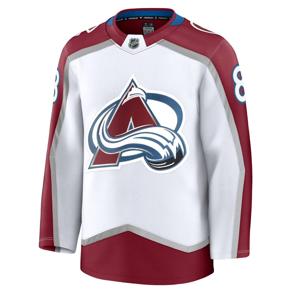 Colorado Avalanche Cale Makar White Away Premium Jersey product image 3, provided for visual reference and product detail