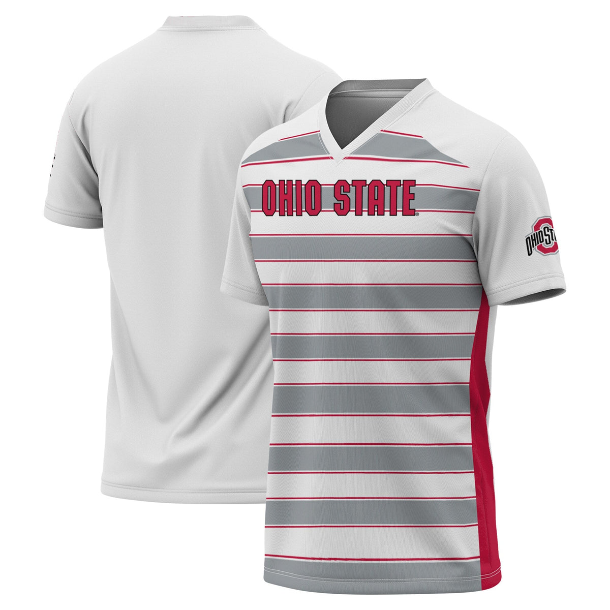 #1 Ohio State Buckeyes Lightweight Soccer Fashion Jersey - White product image 1, provided for visual reference and product