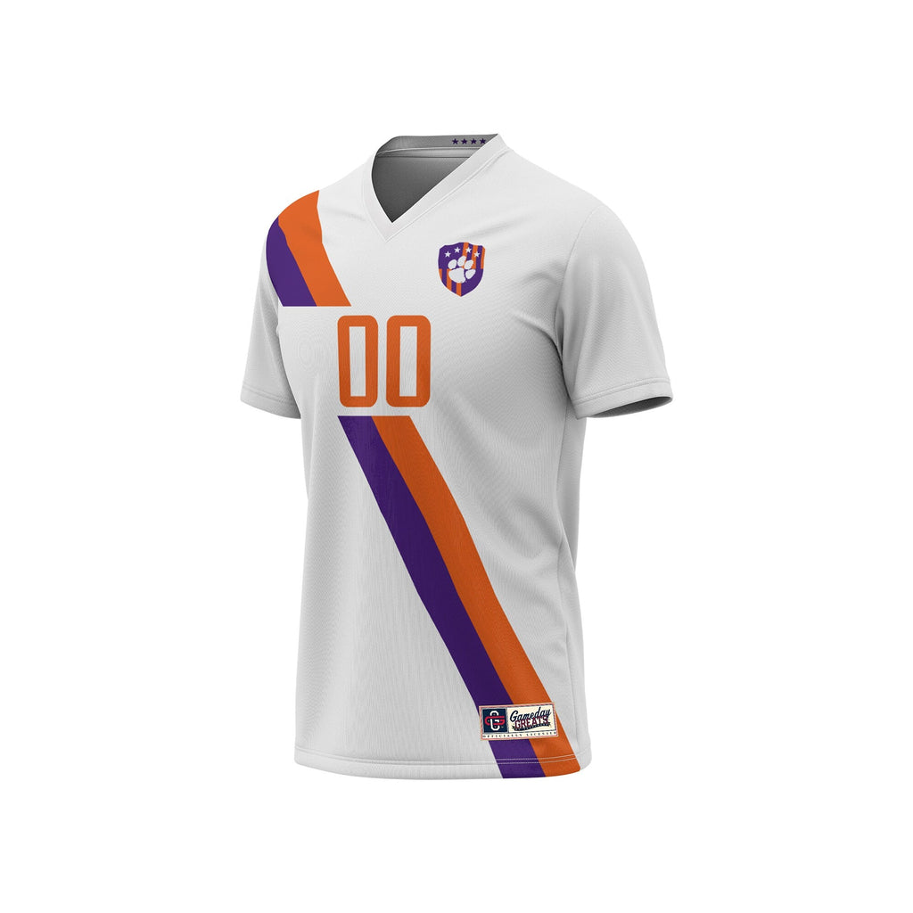 Clemson Tigers NIL Pick-A-Player Soccer Fashion Jersey - White product image 3, provided for visual reference and product