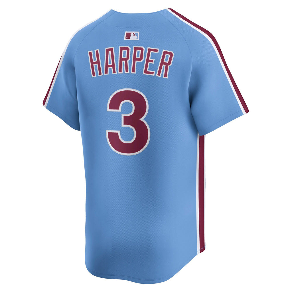 Philadelphia Phillies Bryce Harper Light Blue Alternate Limited Player Jersey product image 4, provided for visual reference