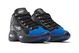 Reebok Question Mid Unisex Black and Blue - US Size 10.5 product image 1, provided for visual reference and product detail