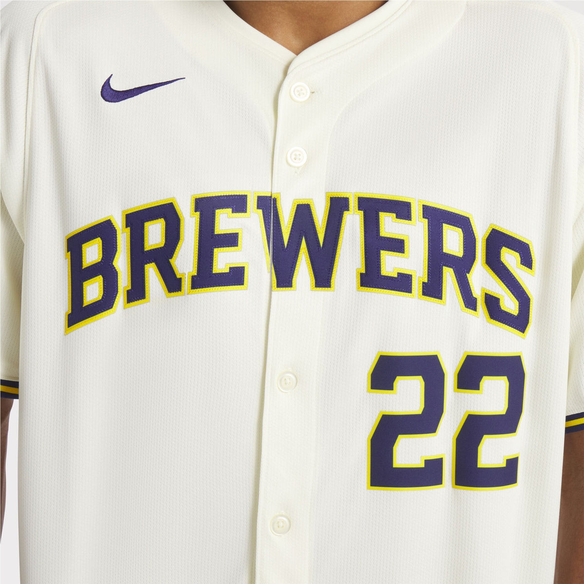 Milwaukee Brewers Christian Yelich Cream Home Limited Player Jersey product image 11, provided for visual reference and