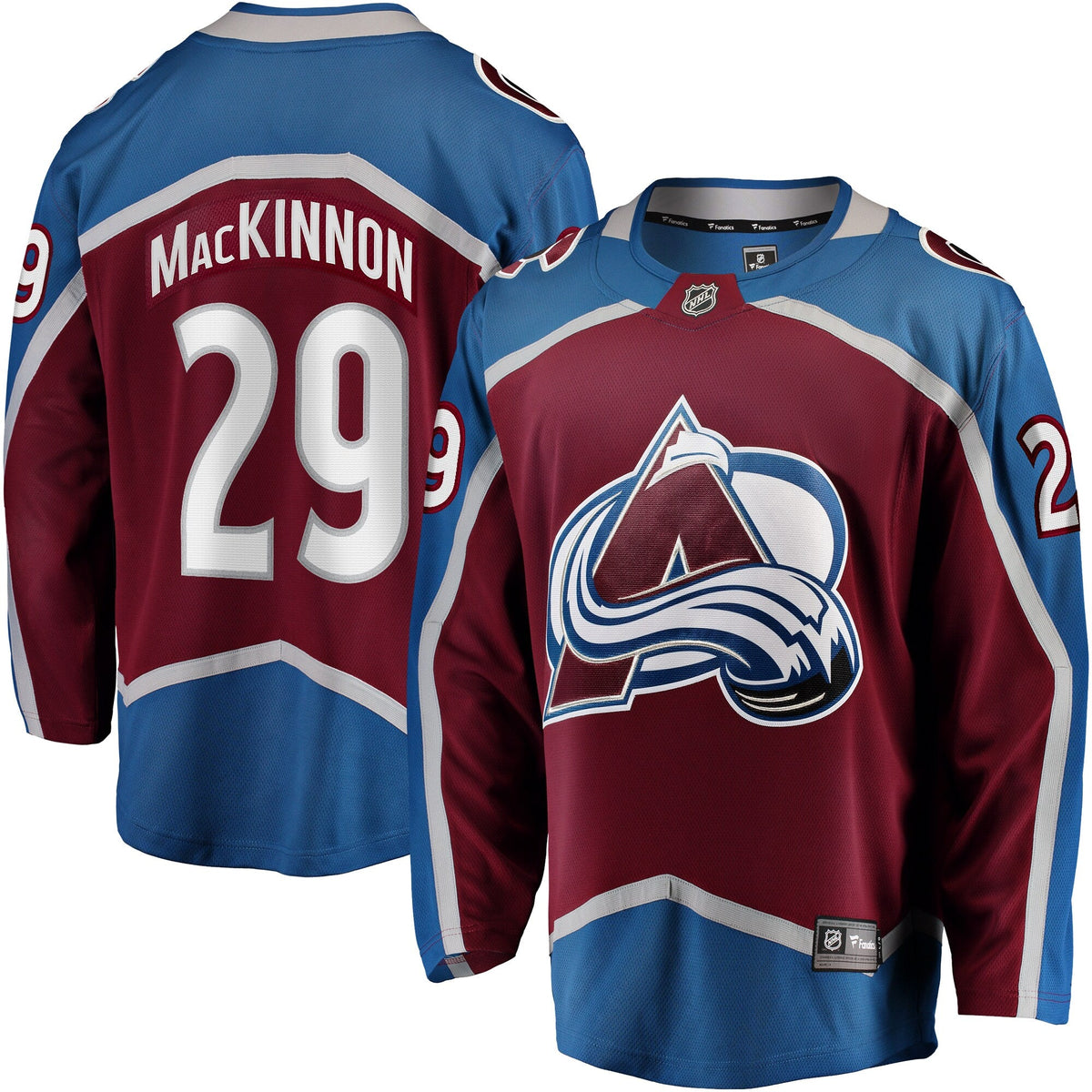 Colorado Avalanche Nathan MacKinnon Burgundy Home Breakaway Jersey product image 1, provided for visual reference and