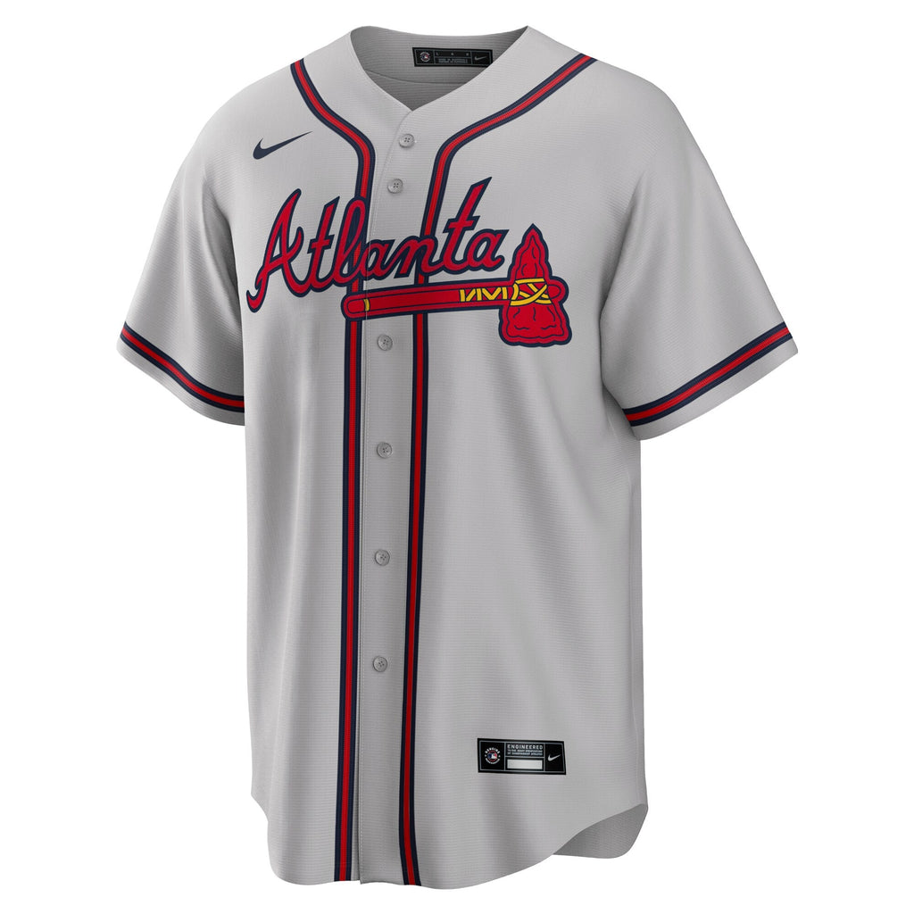 Atlanta Braves Ronald Acuna Jr. Gray Road Replica Player Name Jersey product image 3, provided for visual reference and