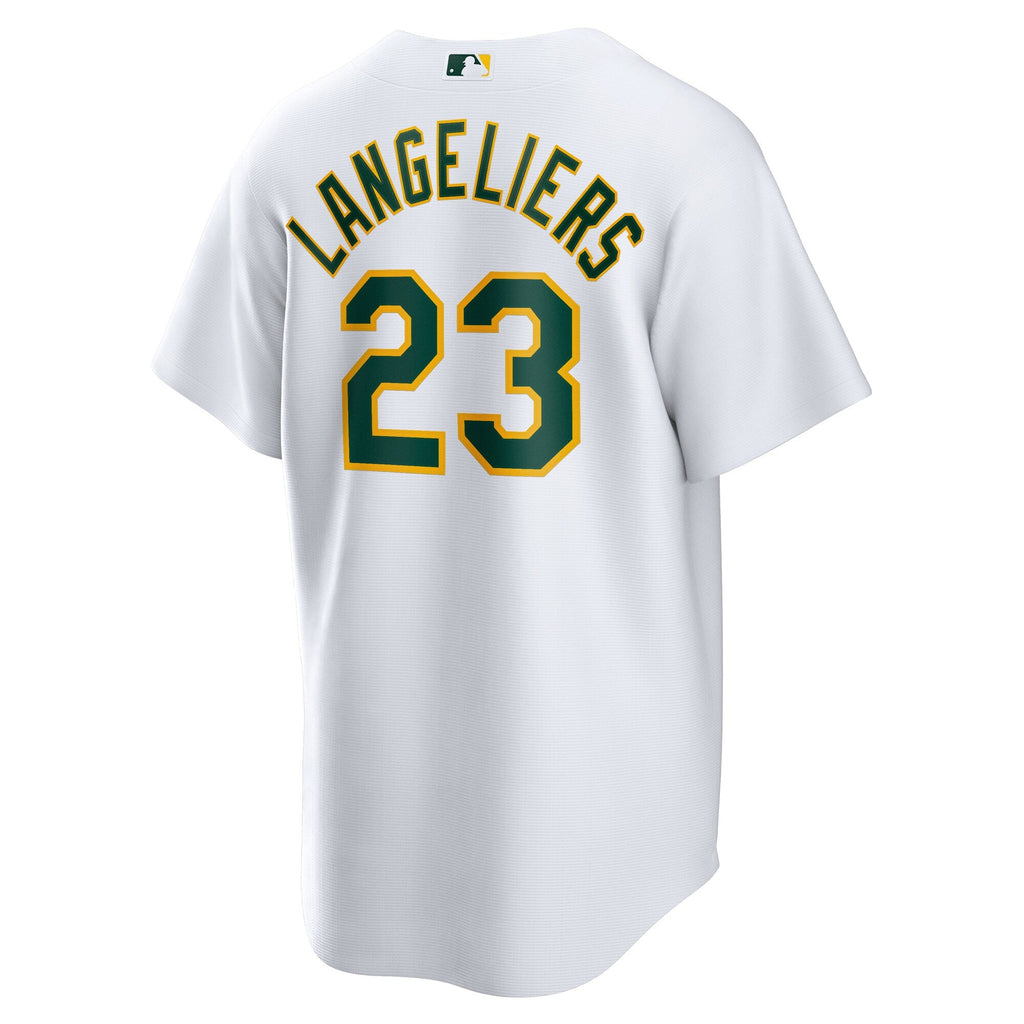 Athletics Shea Langeliers White Home Replica Jersey product image 4, provided for visual reference and product detail review