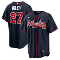 Atlanta Braves Austin Riley Navy Alternate Replica Jersey product image 1, provided for visual reference and product detail