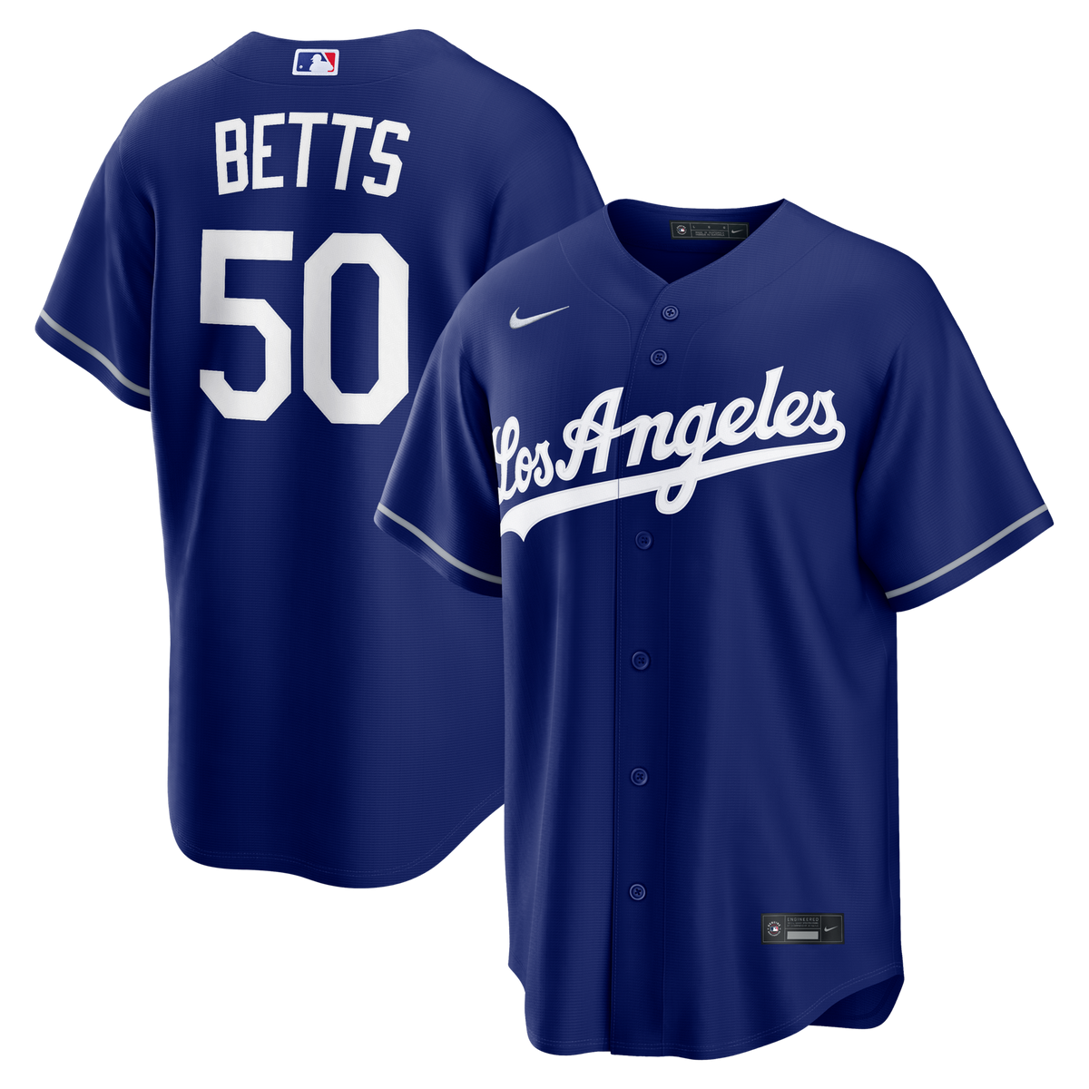 Los Angeles Dodgers Mookie Betts Royal Alternate Replica Jersey product image 2, provided for visual reference and product