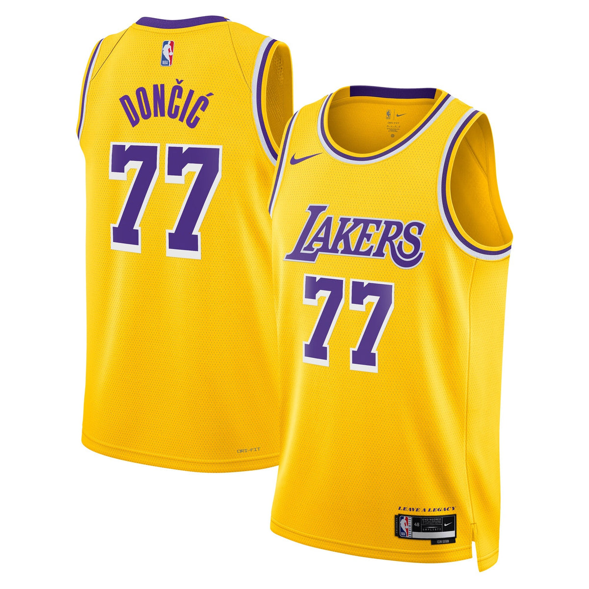 Los Angeles Lakers Icon Edition Swingman Jersey - Gold - Luka Dončić product image 1, provided for visual reference and