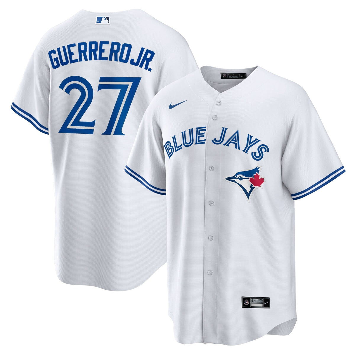 Toronto Blue Jays Vladimir Guerrero Jr. White Home Replica Player Name Jersey product image 2, provided for visual reference
