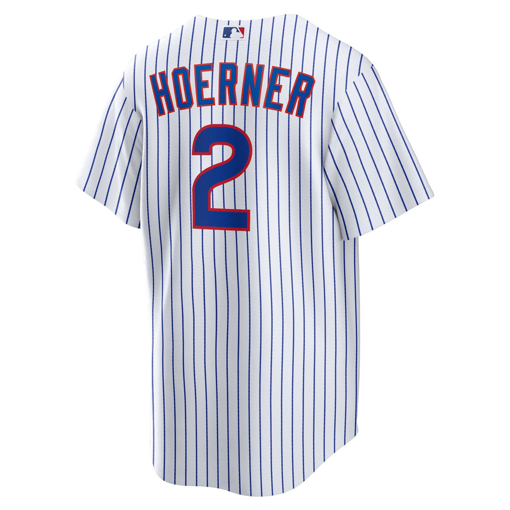 Chicago Cubs Nico Hoerner White Replica Player Jersey product image 4, provided for visual reference and product detail