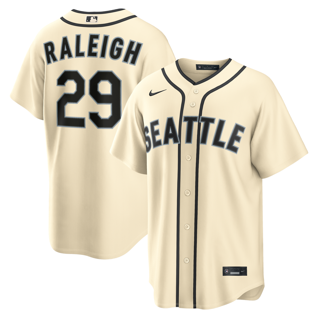 Seattle Mariners Cal Raleigh Cream Alternate Replica Jersey product image 1, provided for visual reference and product