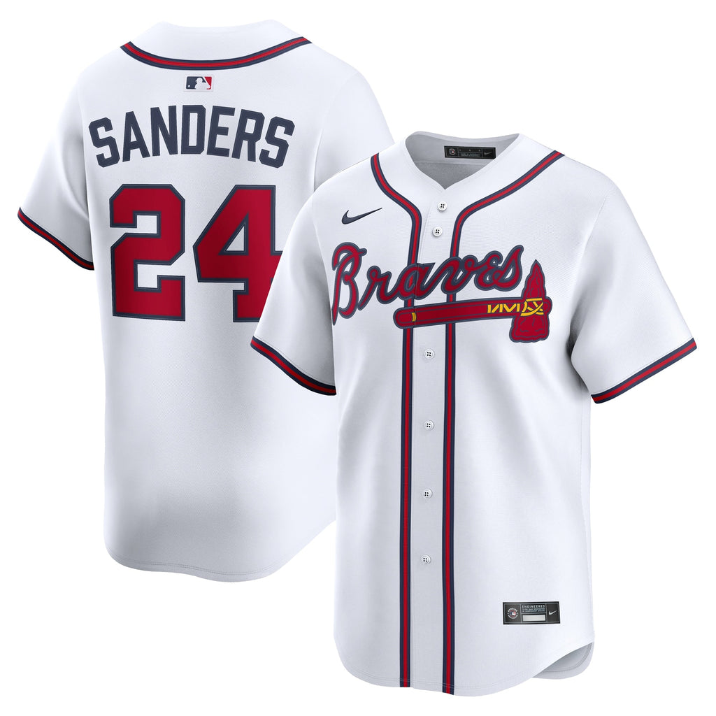 Atlanta Braves Deion Sanders White Limited Player Jersey product image 2, provided for visual reference and product detail