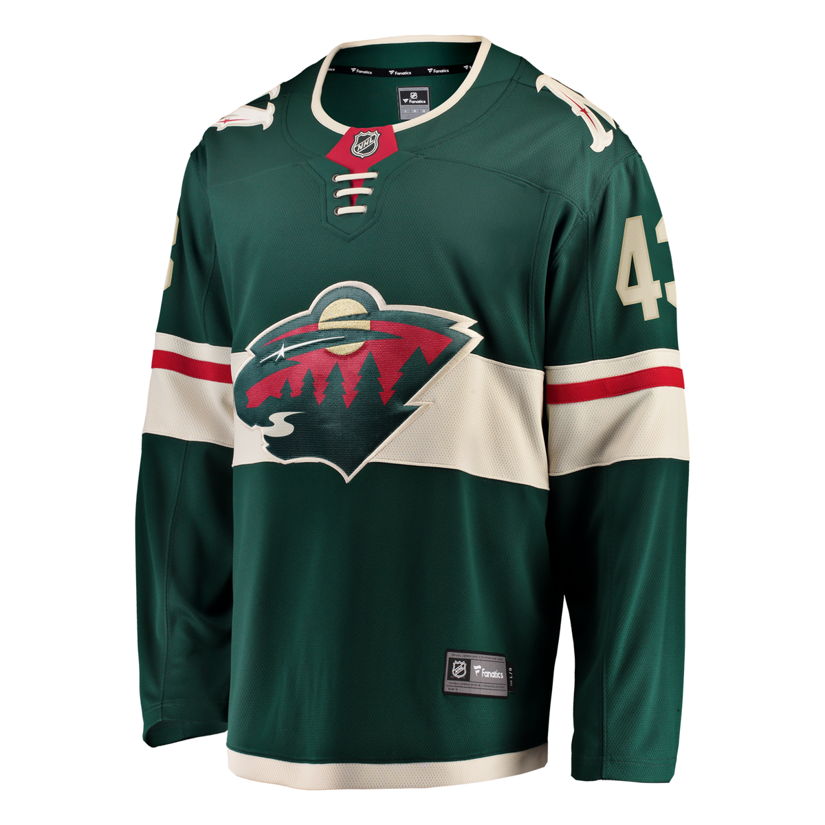 Minnesota Wild Quinn Hughes Green Home Breakaway Jersey product image 3, provided for visual reference and product detail
