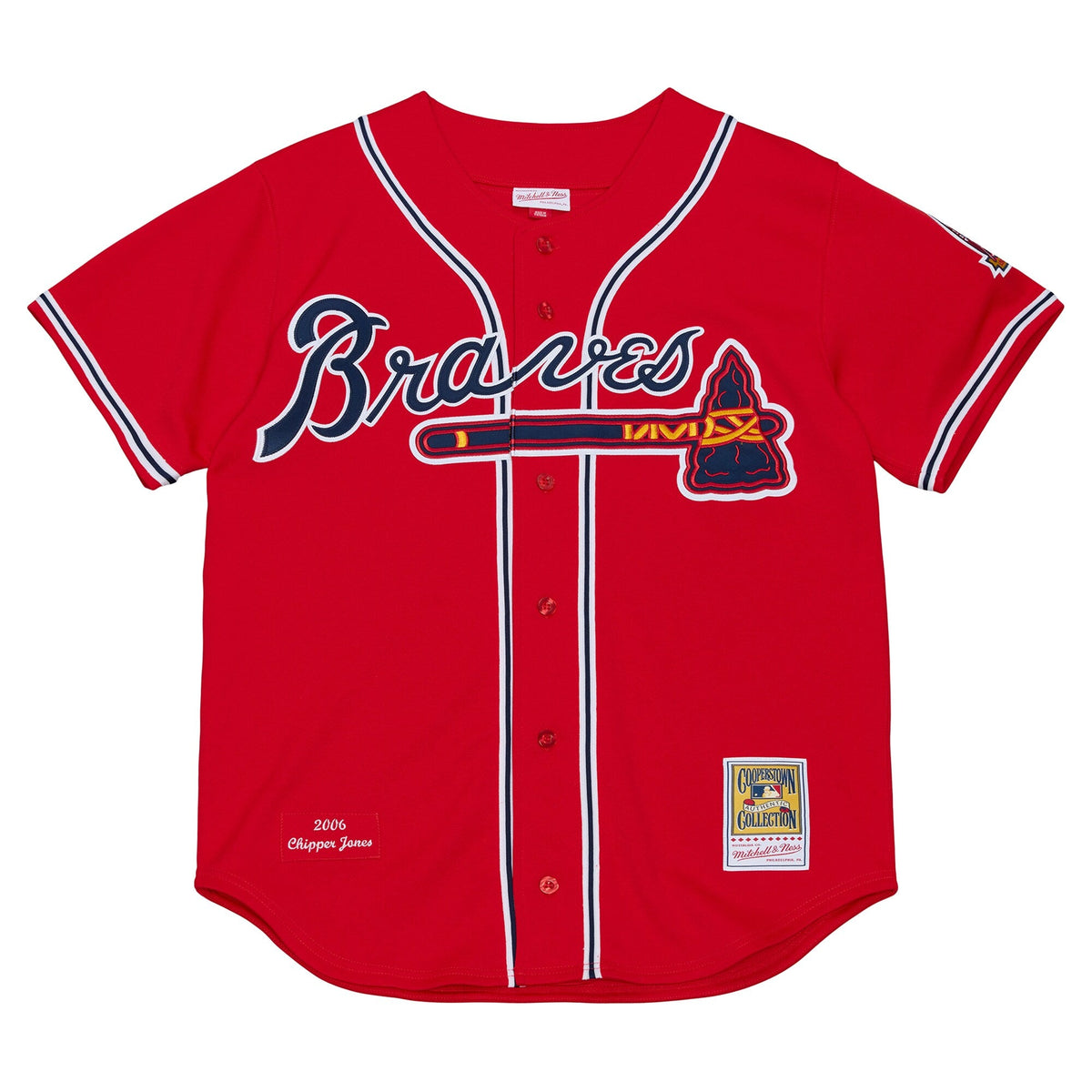 Atlanta Braves Chipper Jones Red 2006 Cooperstown Collection Authentic Jersey product image 3, provided for visual reference