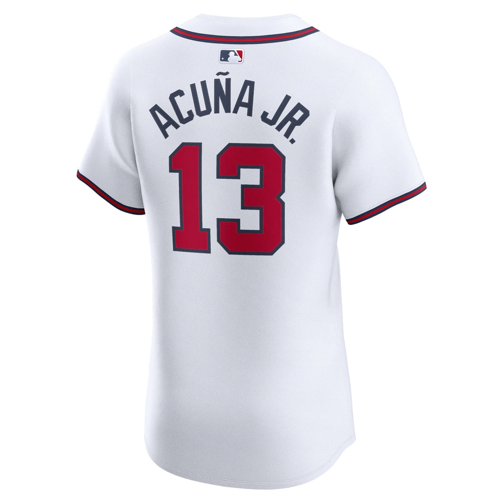 Atlanta Braves Ronald Acuña Jr. White Home Elite Jersey product image 4, provided for visual reference and product detail