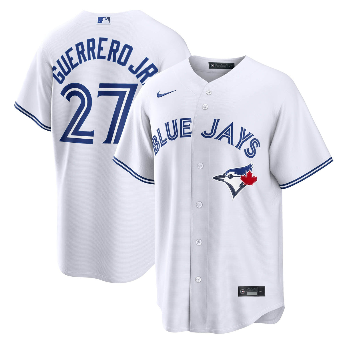 Toronto Blue Jays Vladimir Guerrero Jr. White Home Replica Jersey product image 2, provided for visual reference and product