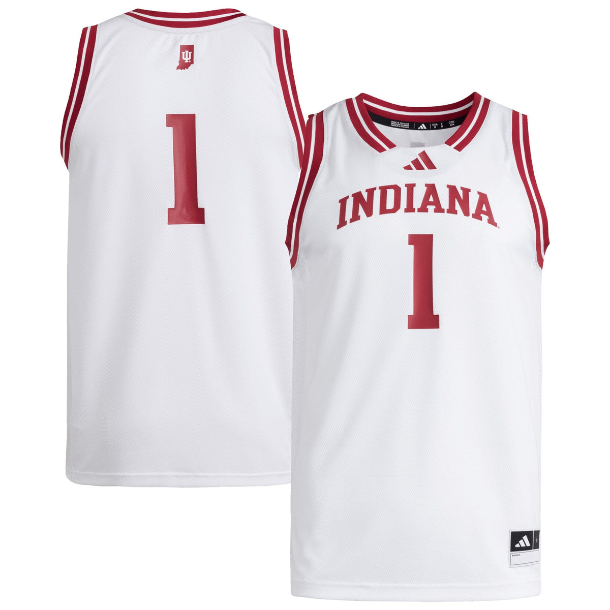 #1 White Indiana Hoosiers Replica Swingman Jersey product image 2, provided for visual reference and product detail review