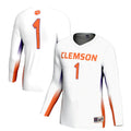 #1 Clemson Tigers Lightweight Volleyball Jersey - White product image 1, provided for visual reference and product detail