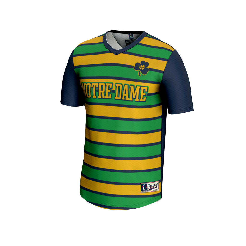 #1 Notre Dame Fighting Irish Lightweight Soccer Fashion Jersey - Navy product image 3, provided for visual reference and