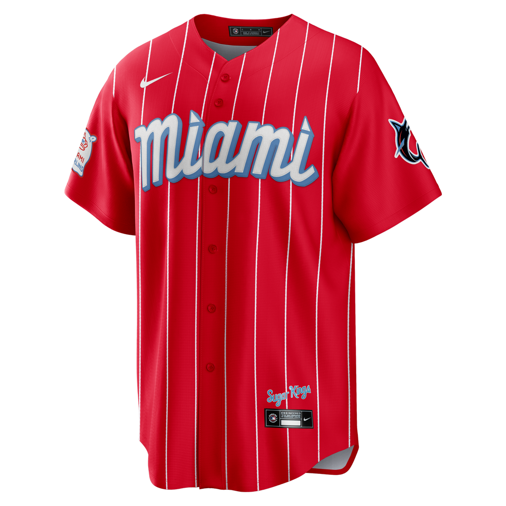 Miami Marlins Jazz Chisholm Jr. Red City Connect Replica Jersey product image 3, provided for visual reference and product