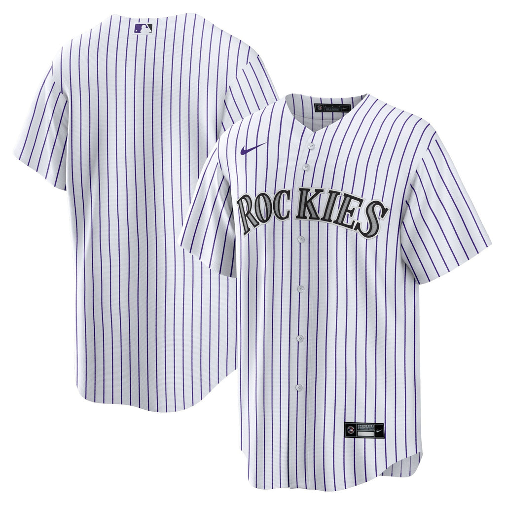 Colorado Rockies White Home Blank Replica Jersey product image 2, provided for visual reference and product detail review