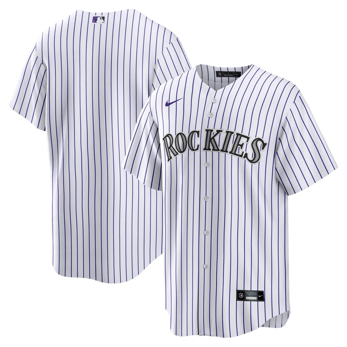 Colorado Rockies White Home Blank Replica Jersey product image 2, provided for visual reference and product detail review