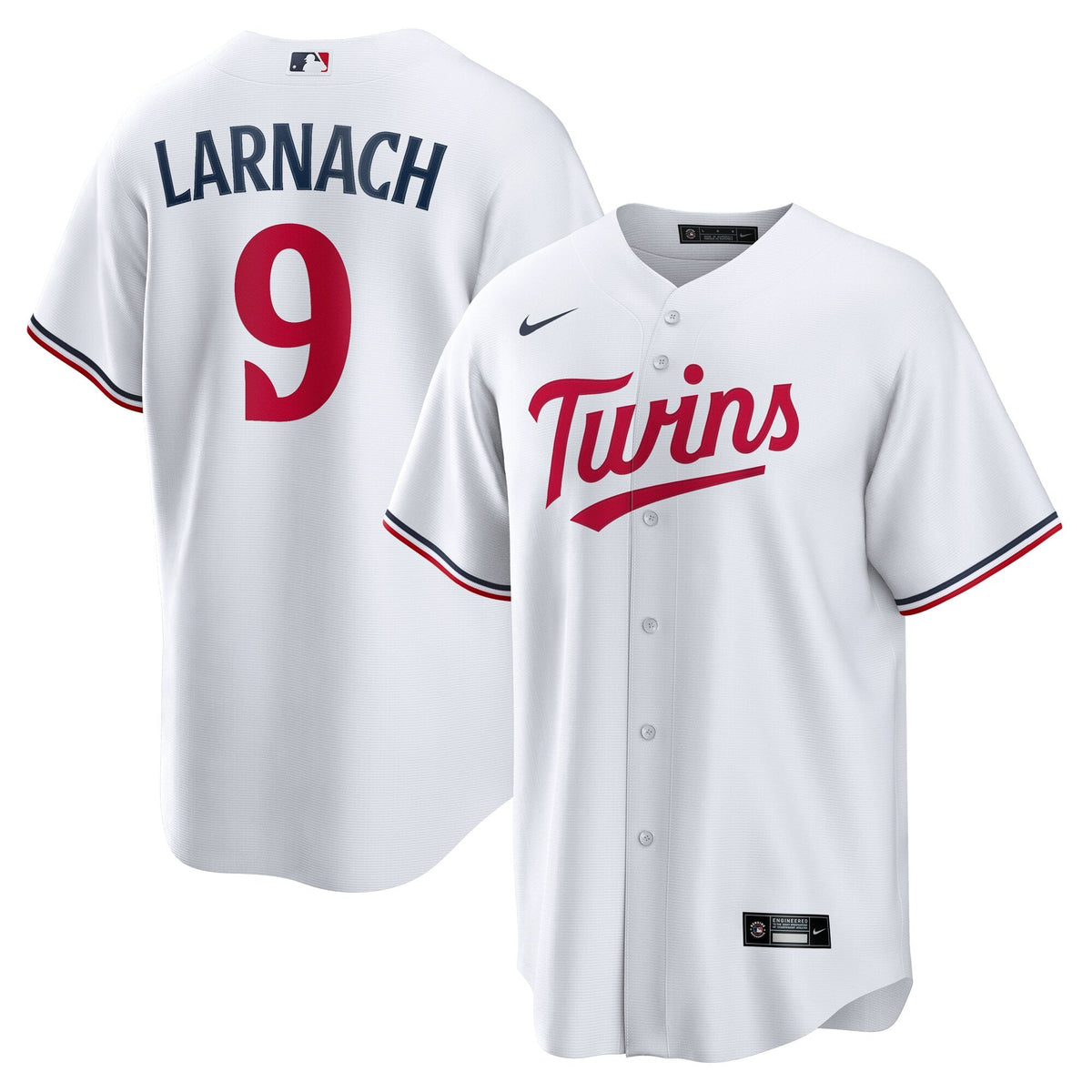 Minnesota Twins Trevor Larnach White Home Replica Jersey product image 2, provided for visual reference and product detail