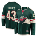 Minnesota Wild Quinn Hughes Green Home Breakaway Jersey product image 1, provided for visual reference and product detail