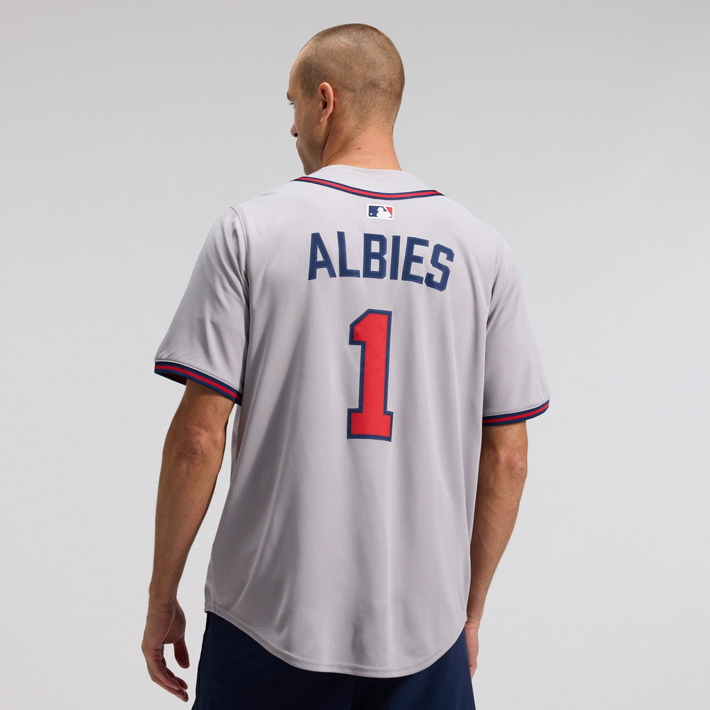 Atlanta Braves Ozzie Albies Gray Road Limited Player Jersey product image 4, provided for visual reference and product