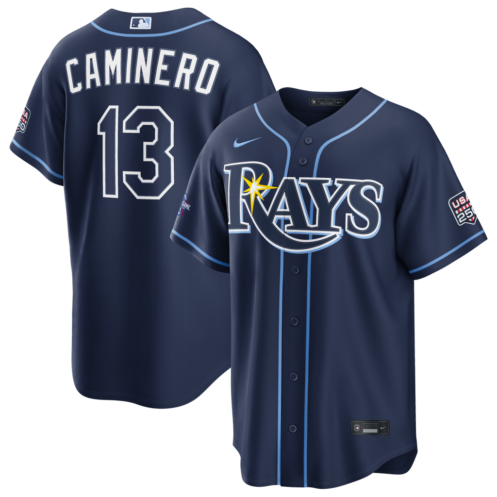 2026 All-Star Game Tampa Bay Rays Junior Caminero Navy Replica Jersey product image 1, provided for visual reference and