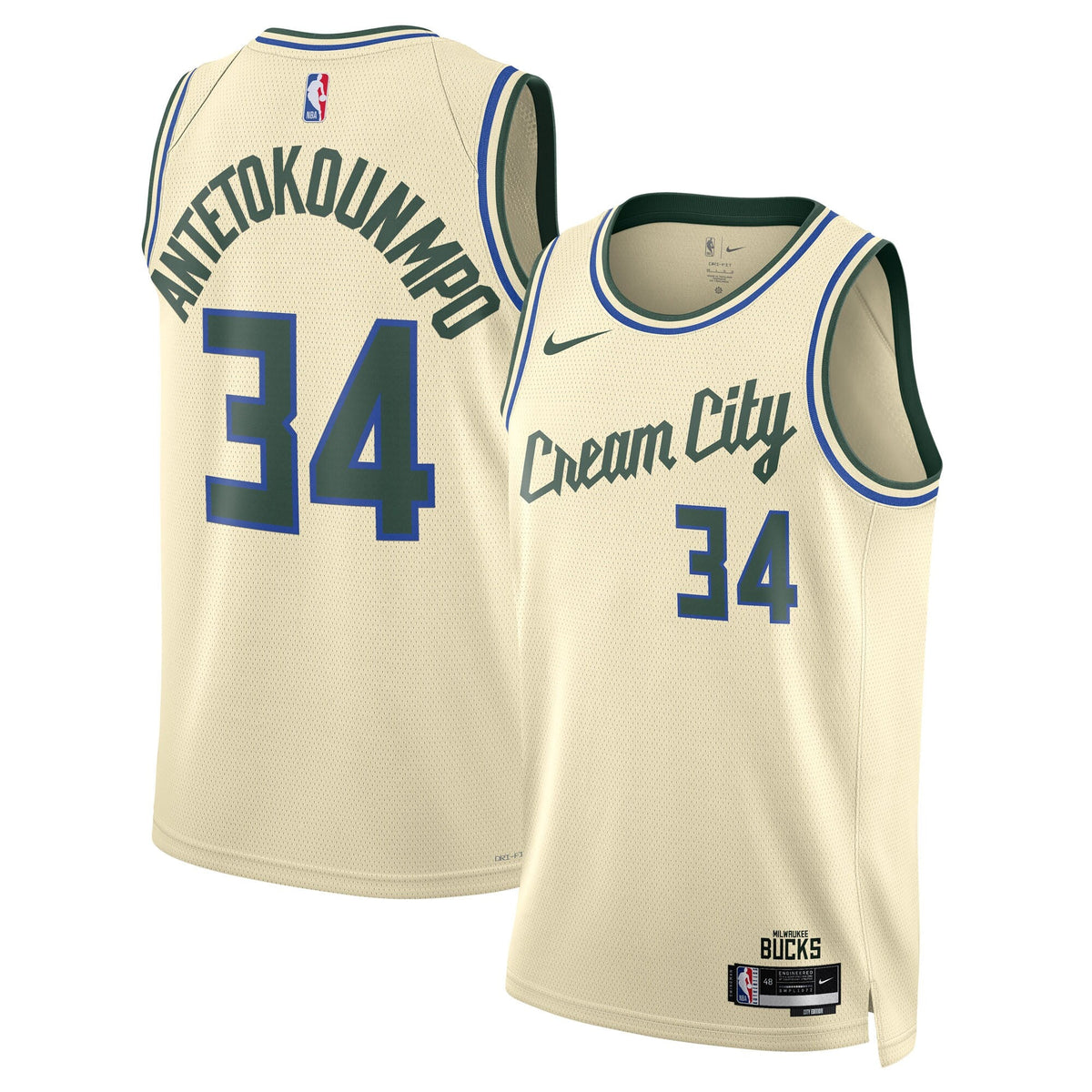 Milwaukee Bucks 2025/26 City Edition Swingman Jersey - Cream - Giannis Antetokounmpo product image 2, provided for visual