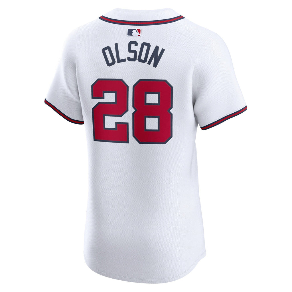 Atlanta Braves Matt Olson White Home Elite Player Jersey product image 4, provided for visual reference and product detail
