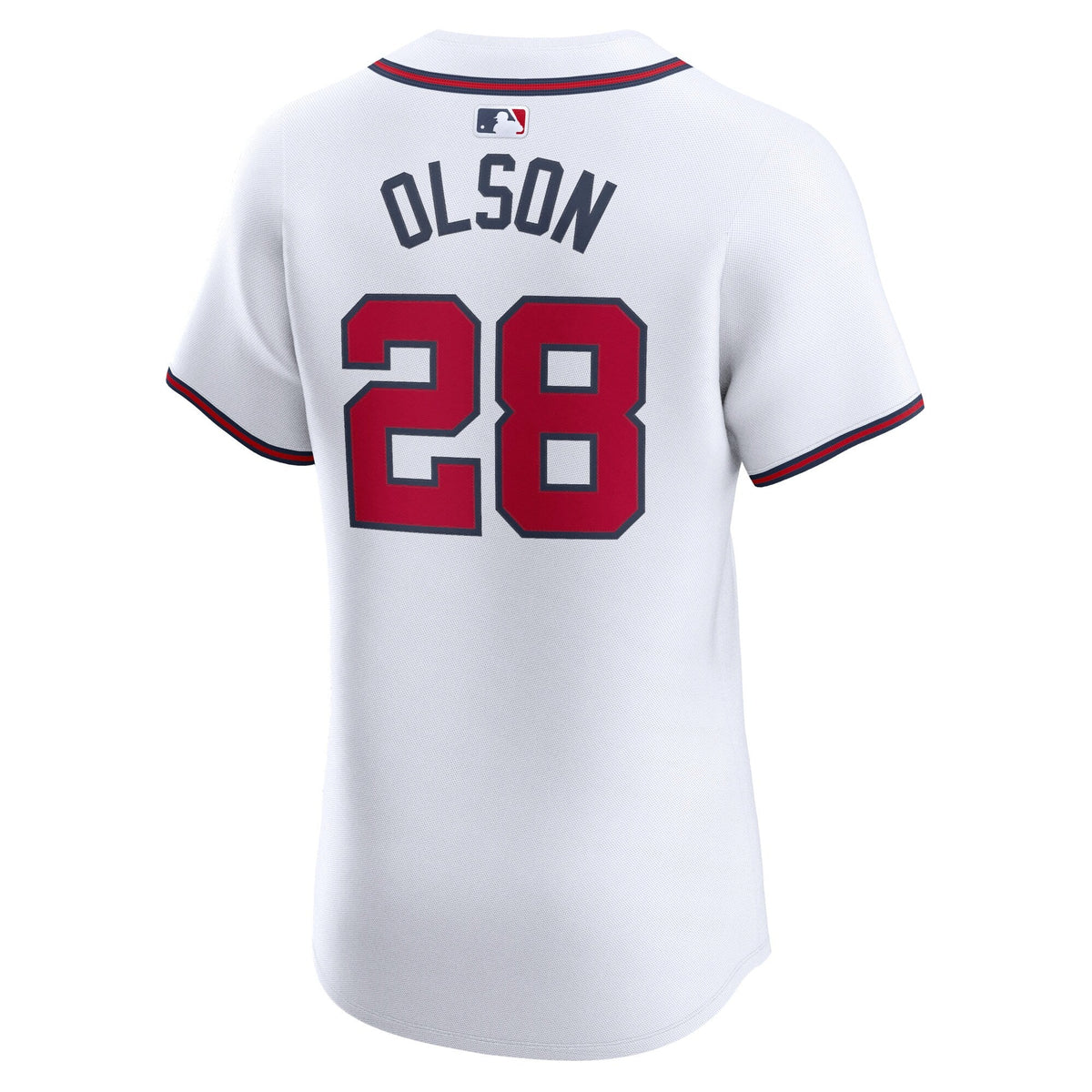 Atlanta Braves Matt Olson White Home Elite Player Jersey product image 4, provided for visual reference and product detail